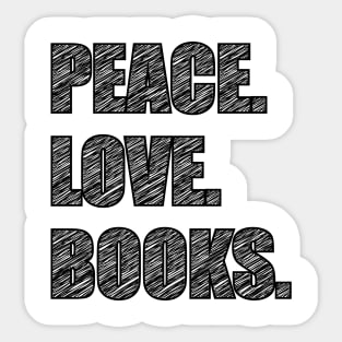 'Peace Love Books' Cool Book Gift Sticker